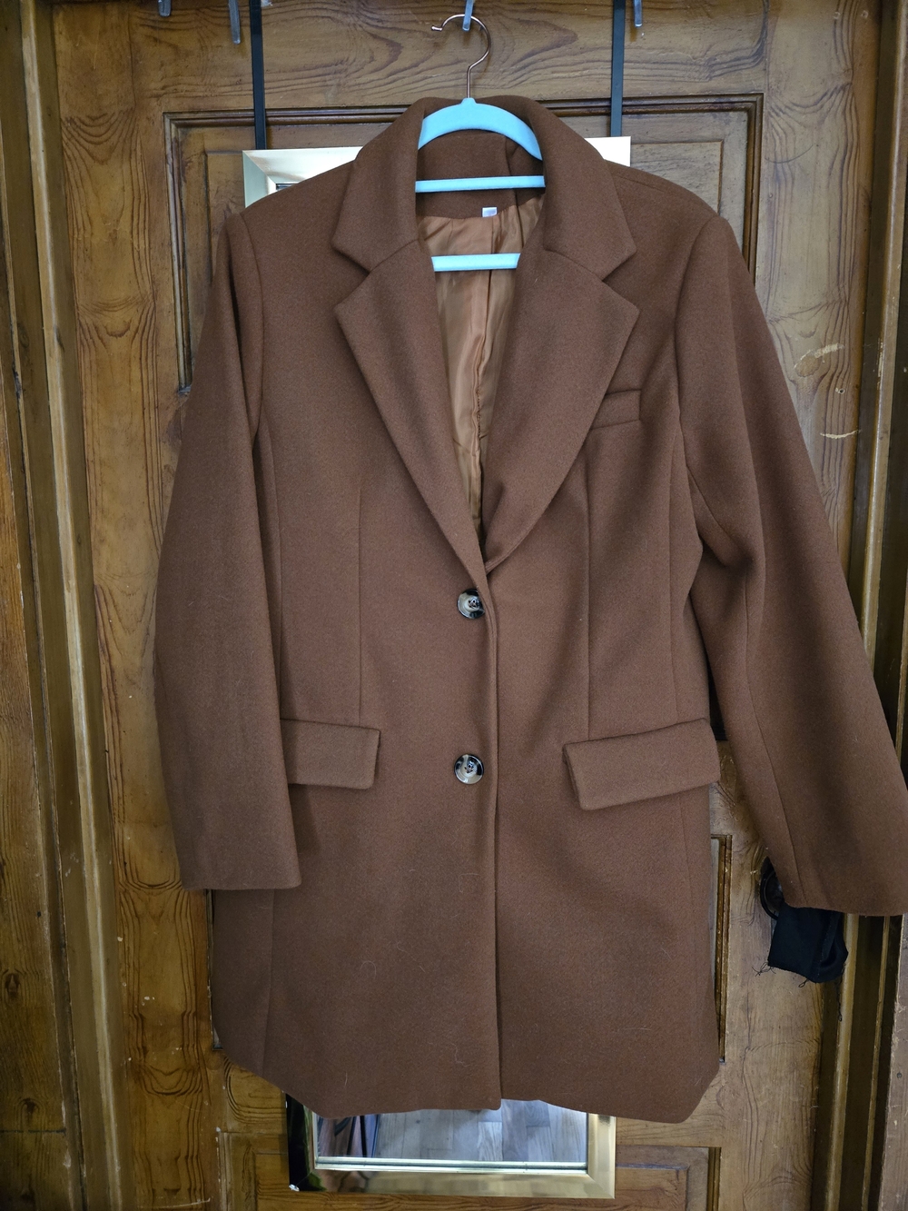 SHEIN Brown Single-Breasted Notch Lapel Blazer Jacket